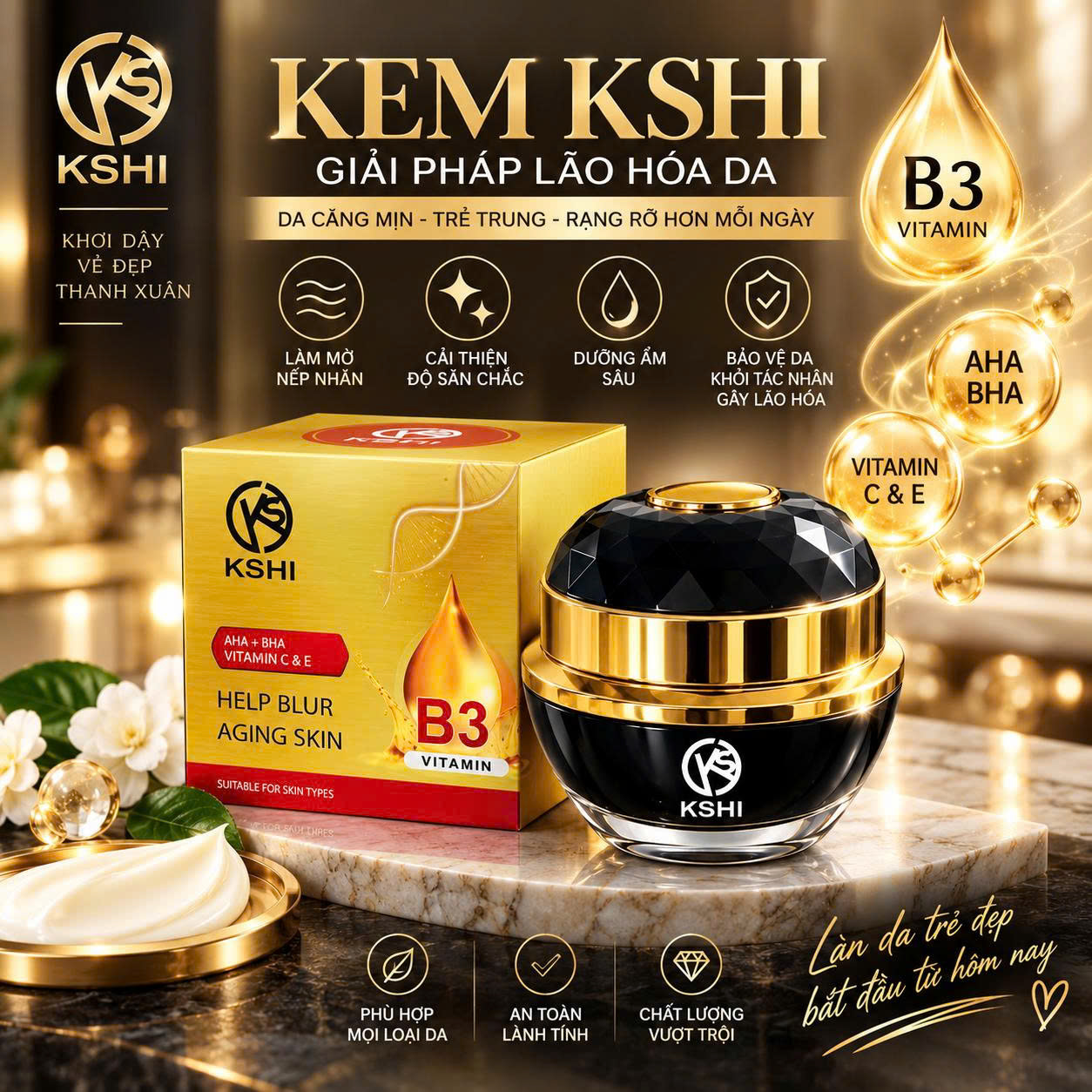 Kem Giúp Làm Mờ Các Dấu Hiệu Lão Hóa KSHI (15g)